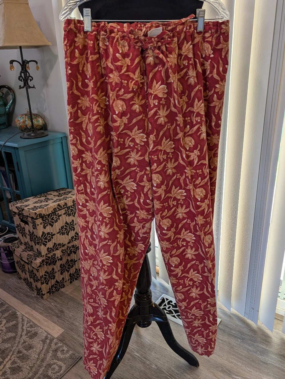 Bass Linen and Cotton Blend Tie Waist Pant